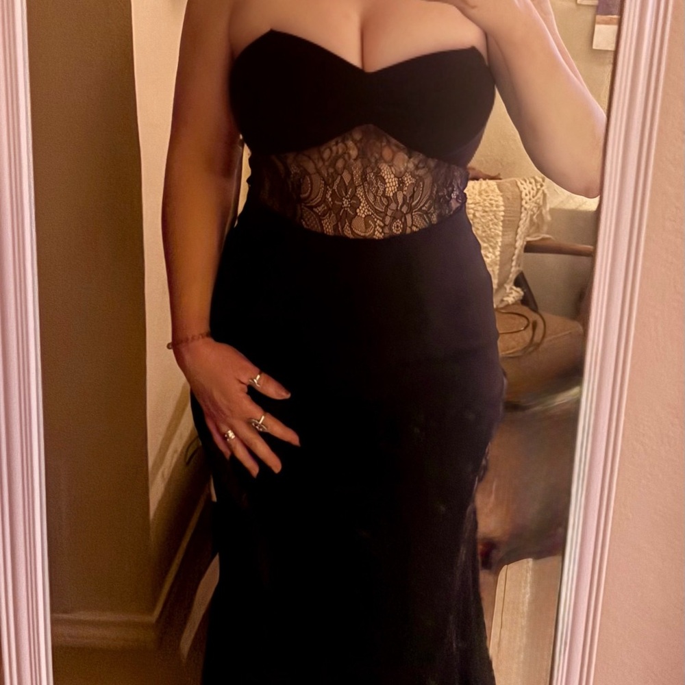 Gianni Bini Black Lace Panel Maxi Dress - Picture 6 of 6